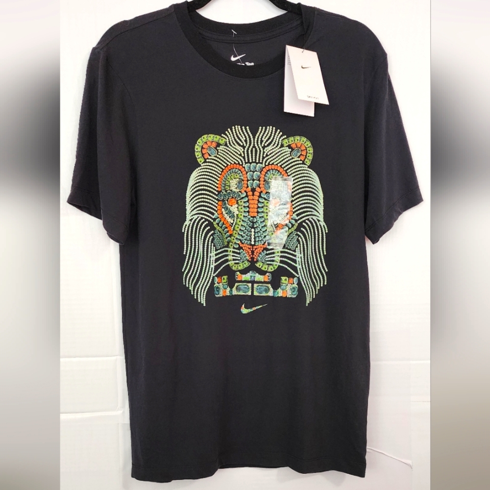 Nike LeBron James Strive For Greatness Lion Crown Logo Dri-Fit Black sz S‎ NWT